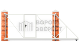 Ворота откатные 12 метров 12000×2200 с калиткой ВЭ-5997